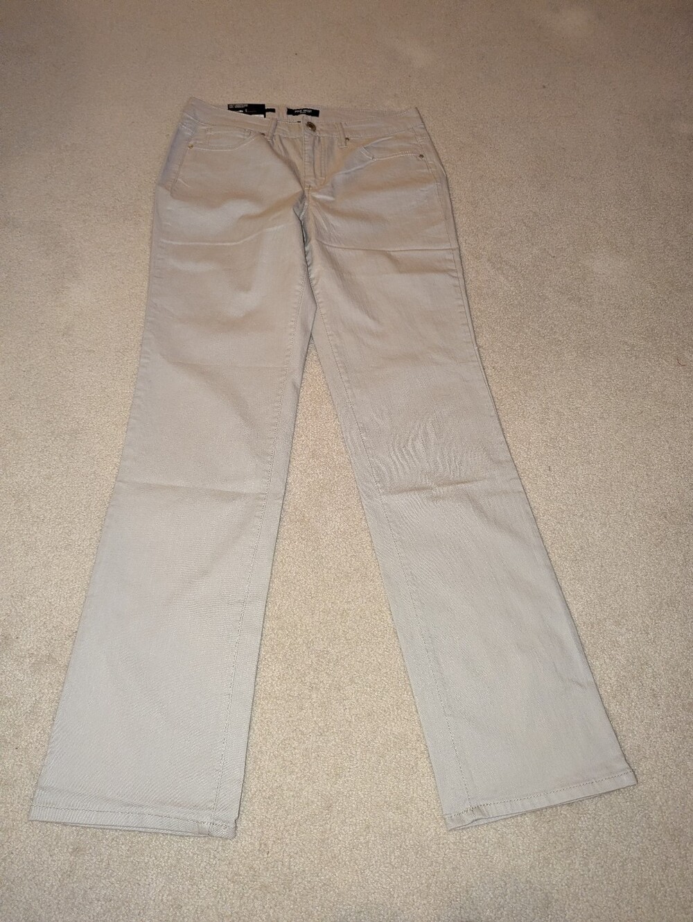 Nwt Nine West Rosemary Straight Fit Jeans Womens Size 12 Cream Stone Denim